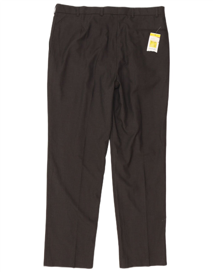 Marks & Spencer Straight Suit Bukser til mænd W38 L33 Brun polyester