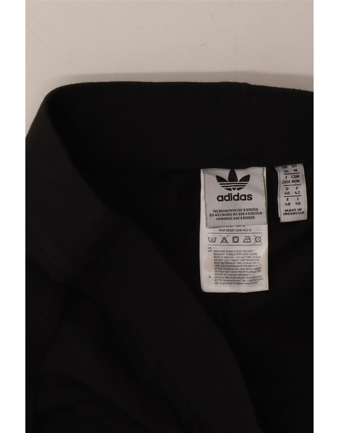 ADIDAS Womens Graphic Leggings UK 14 Medium Black Cotton Vintage Adidas and Second-Hand Adidas from Messina Hembry 