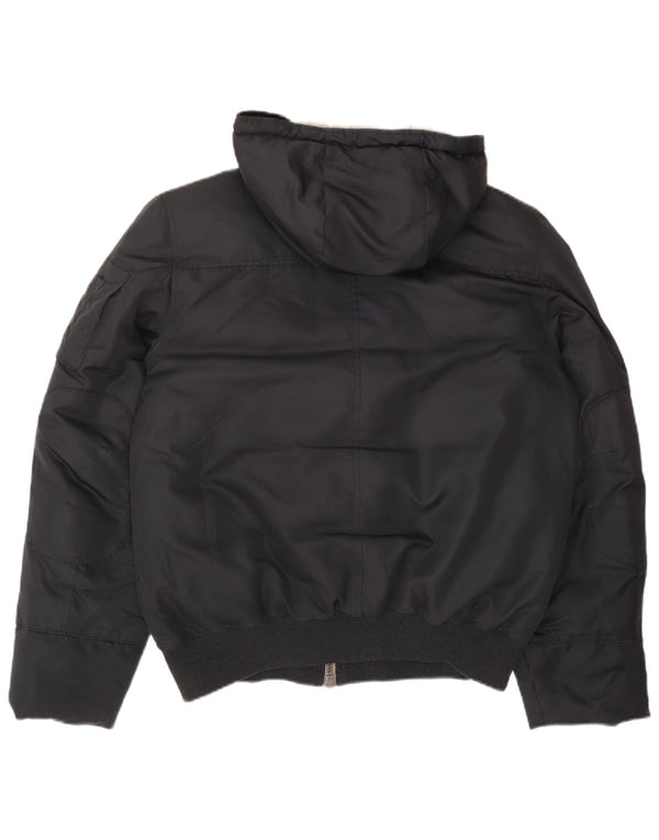 Benetton Herre hættepolstret jakke IT 54 2XL Sort Polyester