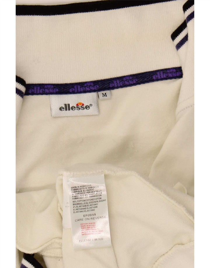 Ellesse træningsdragt topjakke til kvinder UK 12 Medium hvid stribet bomuld