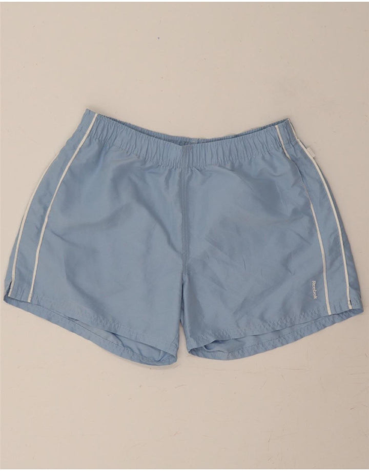 REEBOK Womens Sport Shorts UK 14 Large Blue Polyester Vintage Reebok and Second-Hand Reebok from Messina Hembry 
