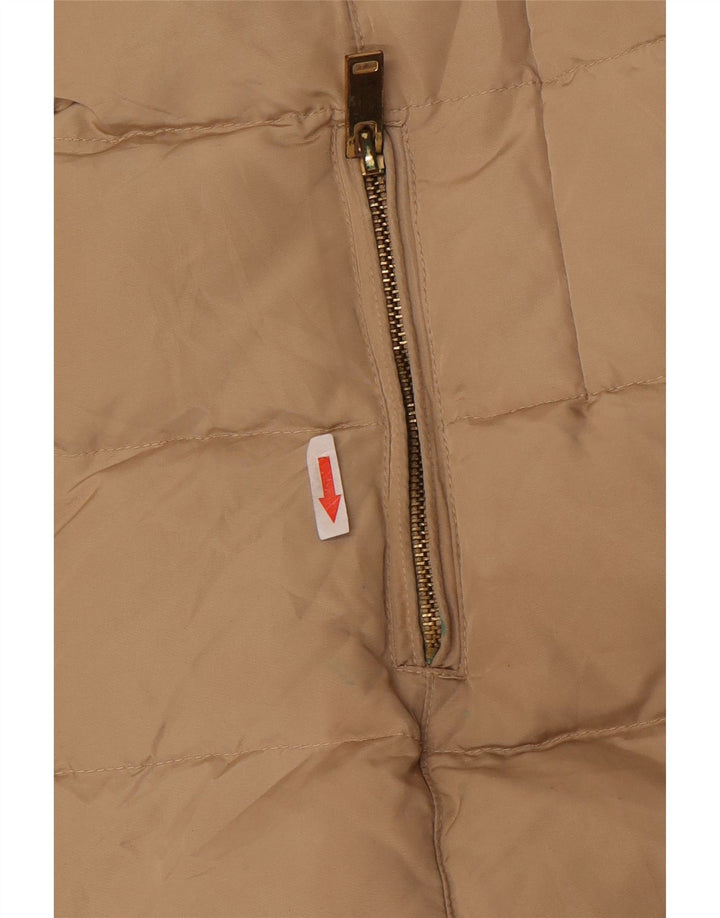 Zara Dame Hætte Oversized Polstret Frakke UK 10 Small Beige