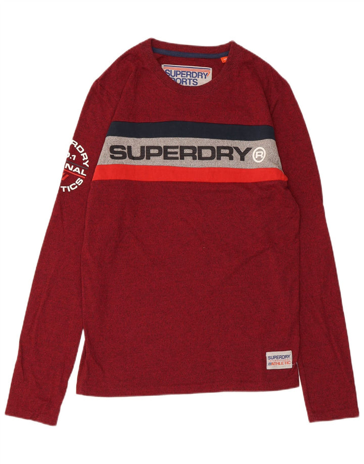 SUPERDRY Herre grafisk top Langærmet lille rødbrun flækket bomuld