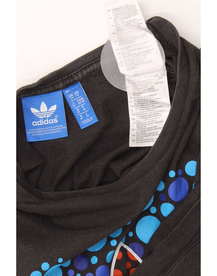 Adidas Herre grafisk T-shirt Top Medium Sort Bomuld