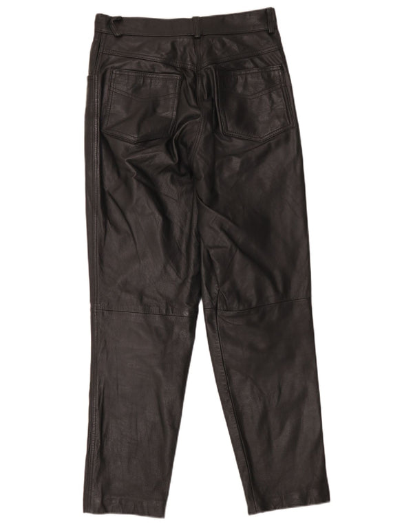 Together Dame Højtaljede Læderbukser UK 12 Medium W28 L29 Sort