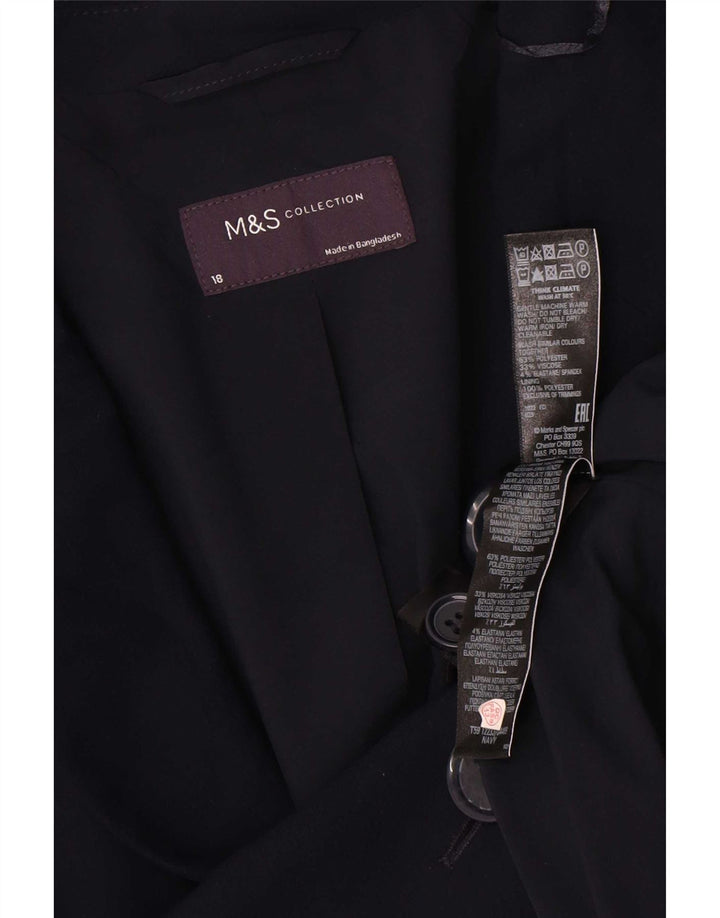 Marks & Spencer Dame 1-knaps blazerjakke UK 18 XL Marineblå polyester