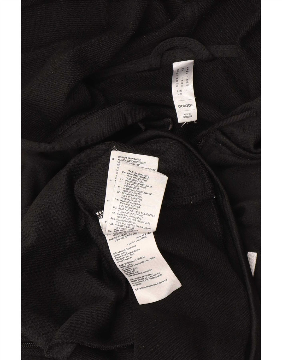 Adidas Dame Grafisk Hættetrøje Sweater UK 12/14 Medium Sort Polyester