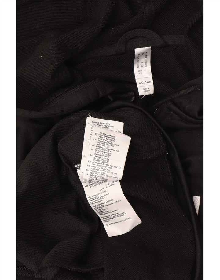 Adidas Dame Grafisk Hættetrøje Sweater UK 12/14 Medium Sort Polyester