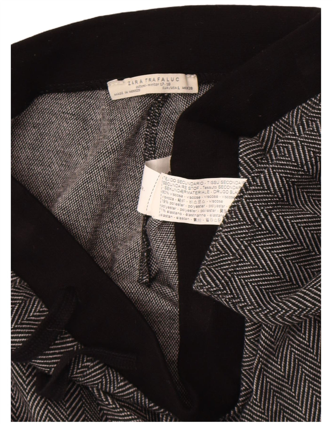 Zara Dame Trafaluc Cropped Trousers Large W30 L23 Grå sildeben