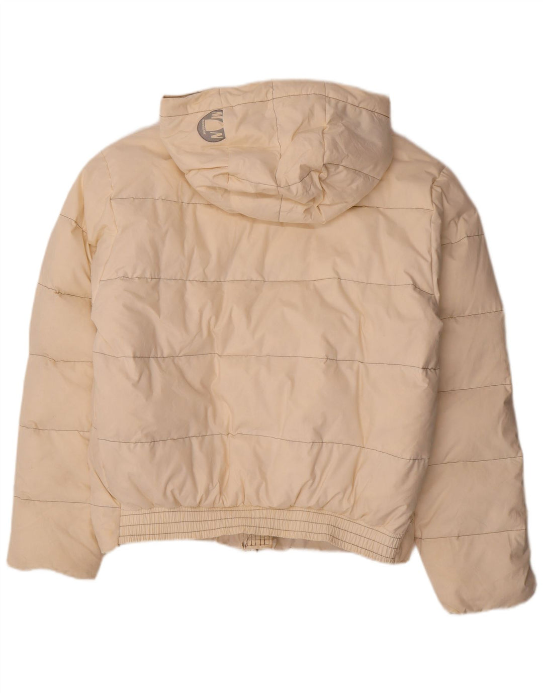 Murphy & Nye Dame Hætte Oversized Polstret Jakke UK 16 Stor Beige Bomuld