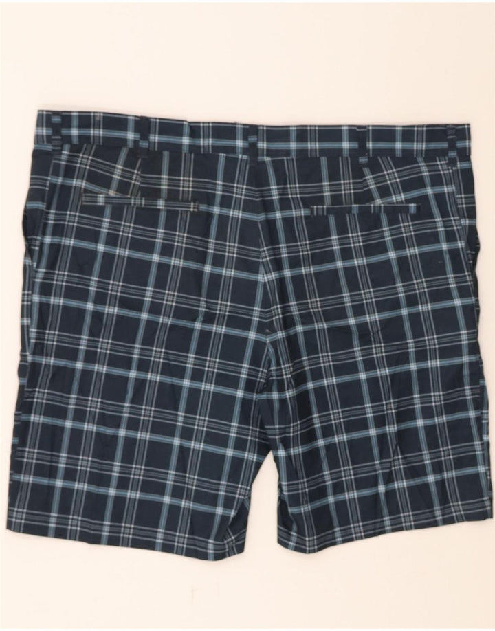 RUSSELL ATHLETIC Mens Chino Shorts W46 3XL Navy Blue Check Polyester Vintage Russell Athletic and Second-Hand Russell Athletic from Messina Hembry 