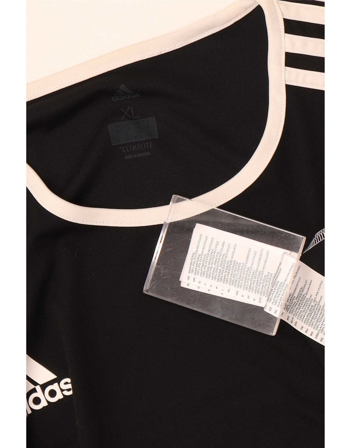 Adidas Herre Climalite T-Shirt Top XL Sort Colourblock Polyester