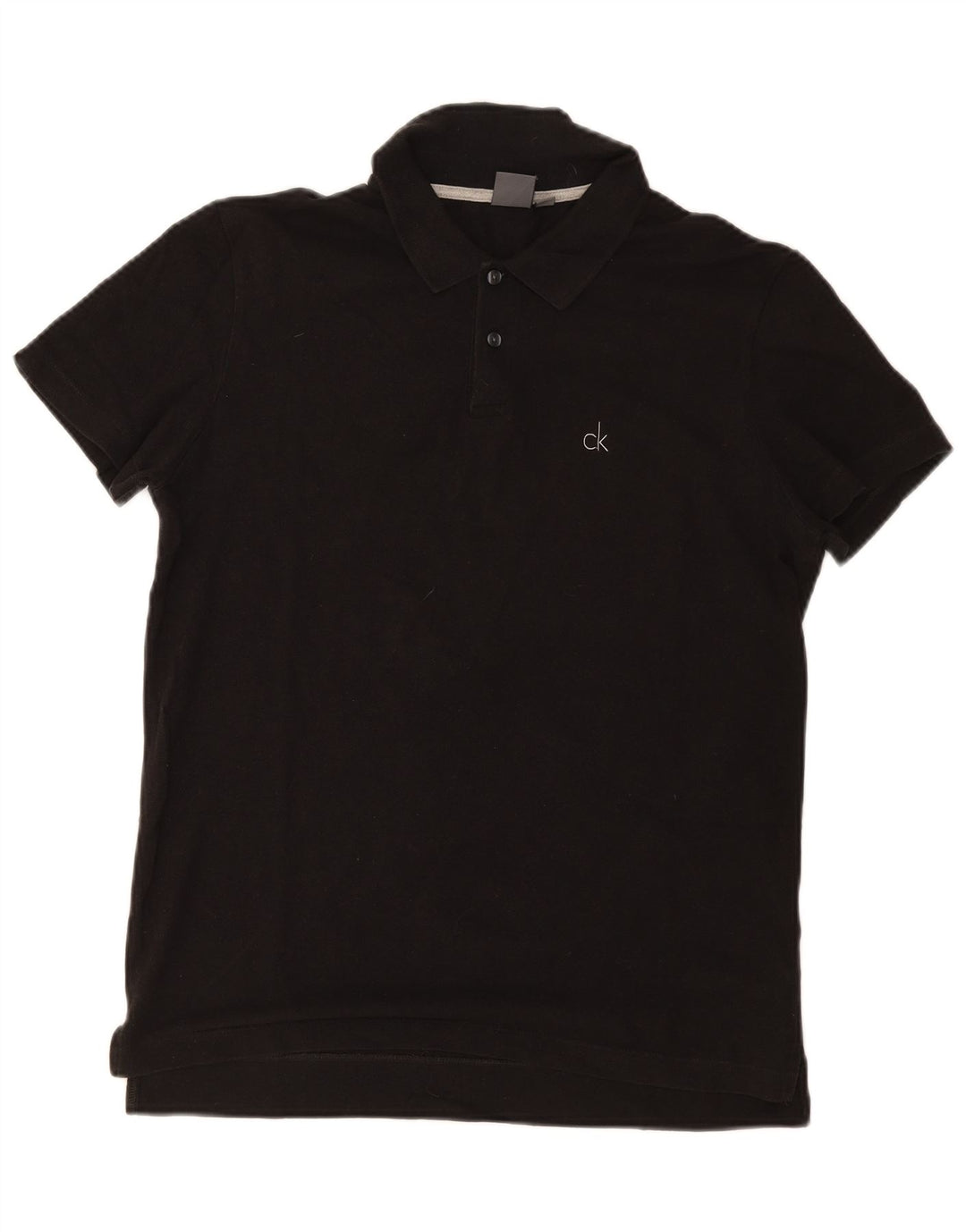 Calvin Klein Herre Polo Shirt IT 48 Medium Sort Bomuld