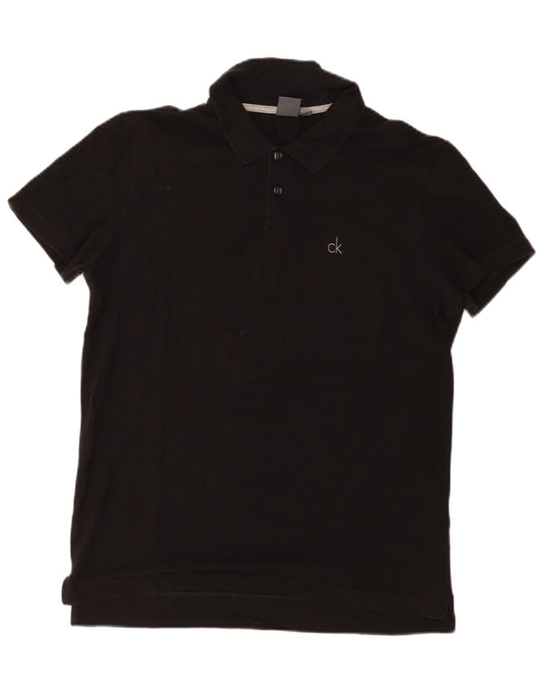 Calvin Klein Herre Polo Shirt IT 48 Medium Sort Bomuld