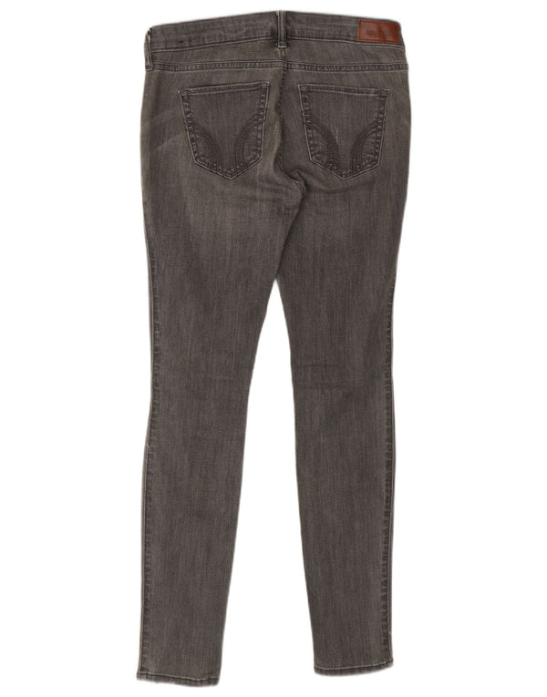 Hollister Kvinders Distressed Skinny Jeans W26 L28 Grå Bomuld