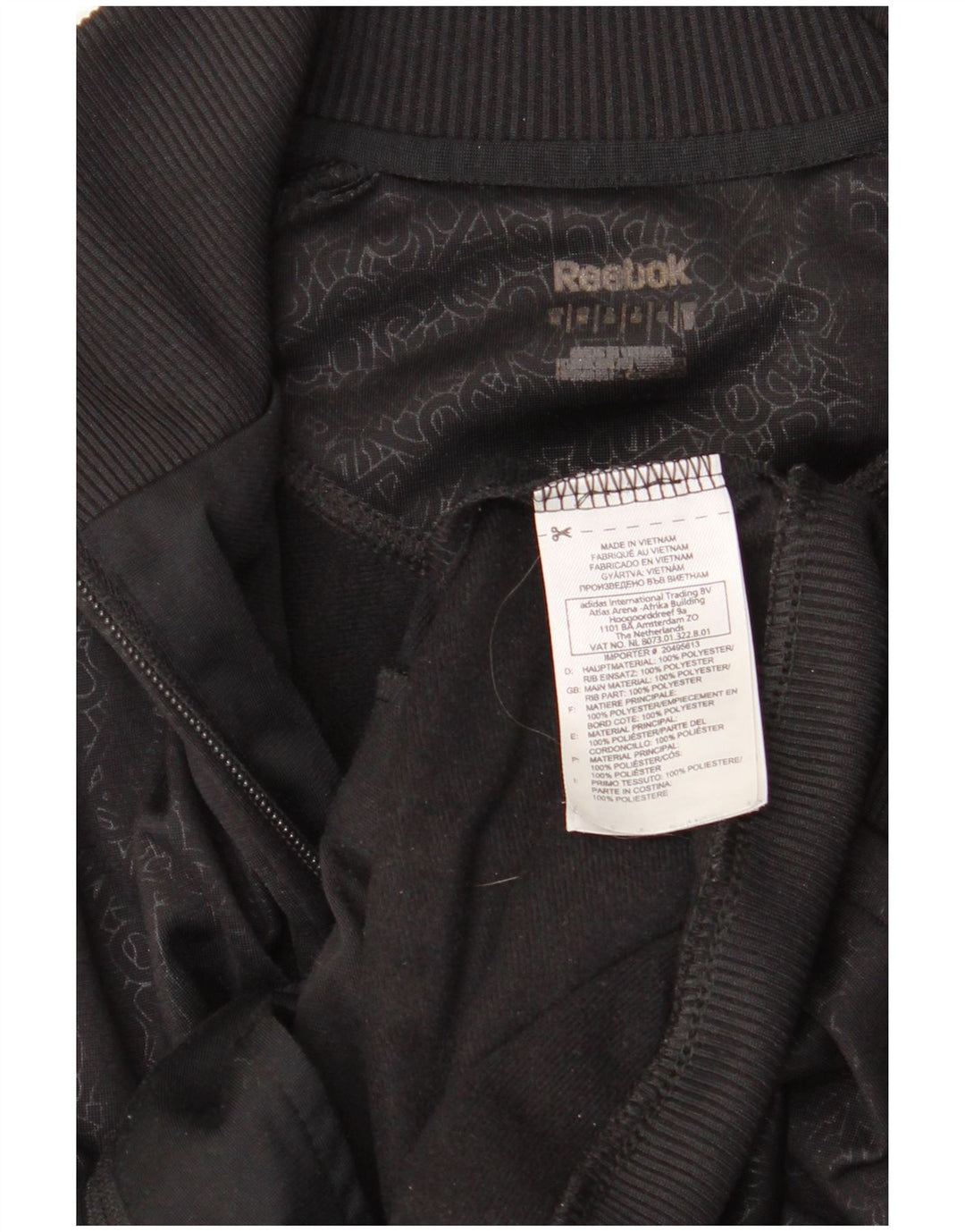 Reebok Dame grafisk træningsdragt Top Jacket UK 14 Large Black