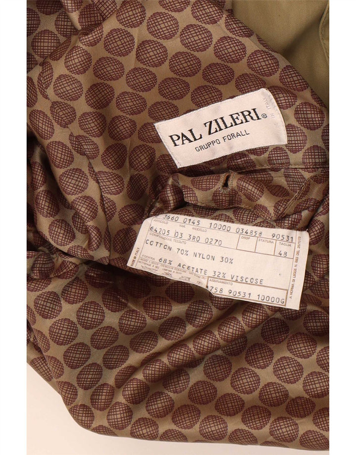 Pal Zileri Herre Overfrakke IT 48 Medium Khaki Bomuld