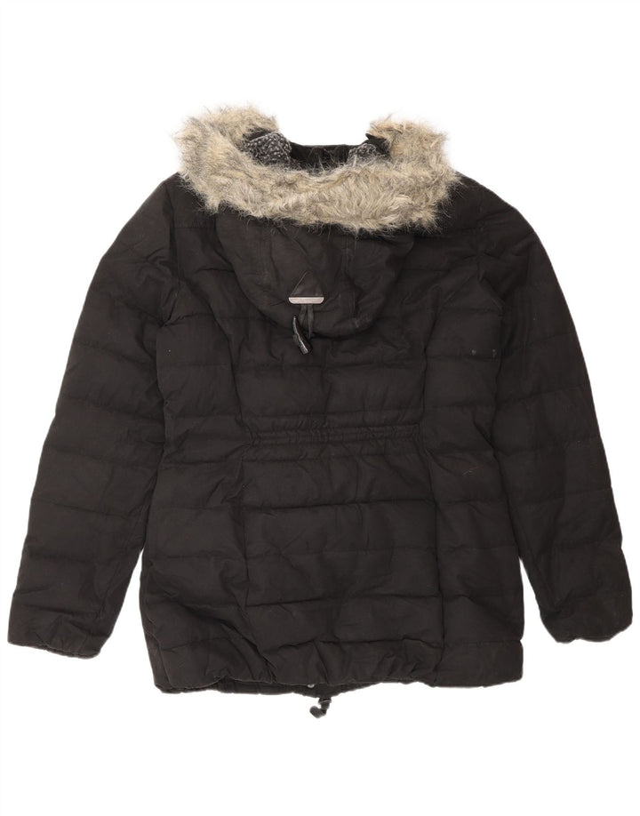 Superdry polstret hættejakke til kvinder UK 12 medium sort polyester