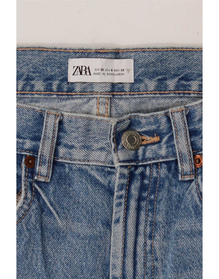 Zara Womens Crop Straight Jeans EU 38 Small W28 L25 Blue