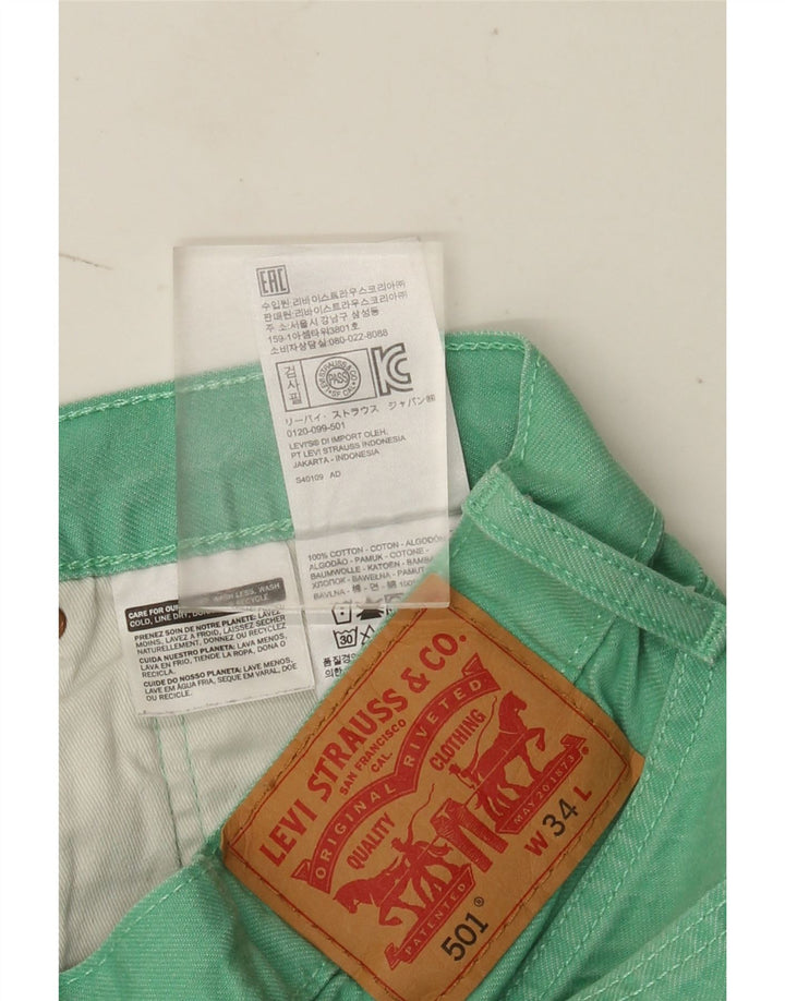 Levi's Womens 501 denimshorts W34 Large Green Bomuld