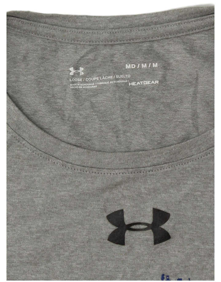 UNDER ARMOUR Herre Heat Gear Grafisk T-Shirt Top Medium Grå