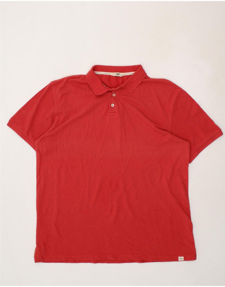LEE Mens Polo Shirt 2XL Red Cotton Vintage Lee and Second-Hand Lee from Messina Hembry 