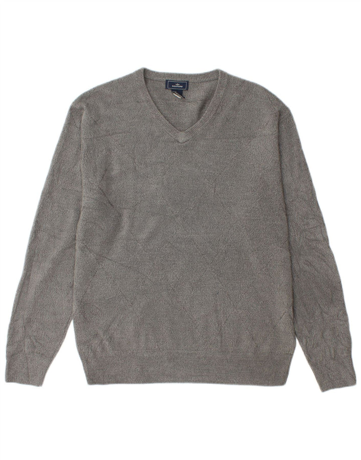 Dockers Herre V-hals sweater Medium Grå Akryl