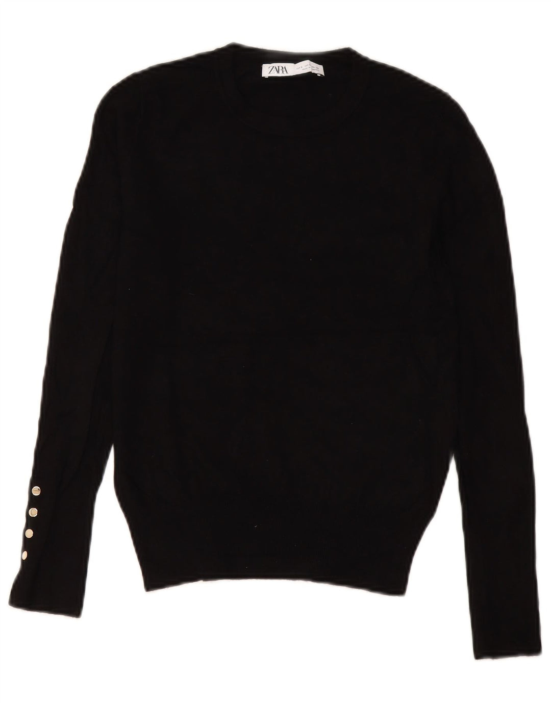Zara Dame sweater med rund hals DK 10 Lille sort viskose