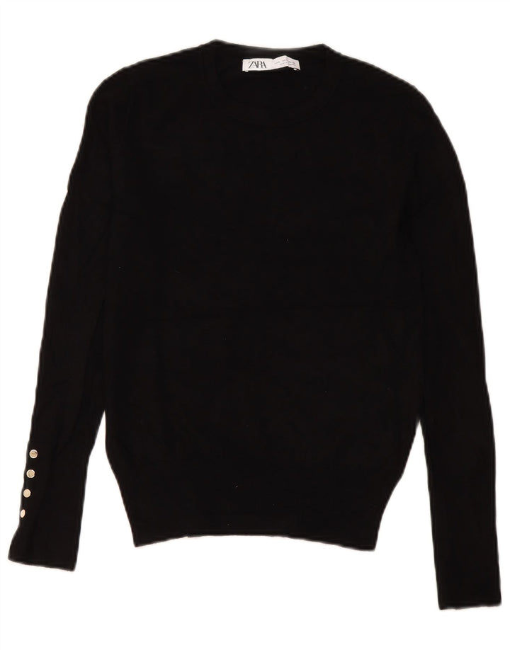 Zara Dame sweater med rund hals DK 10 Lille sort viskose