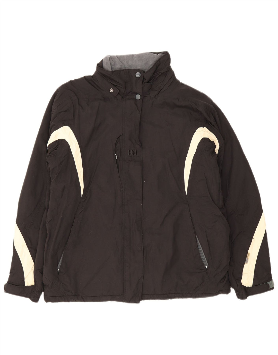 Helly Hansen Dame Windbreaker Jacket UK 38 Medium Black Colourblock Nylon