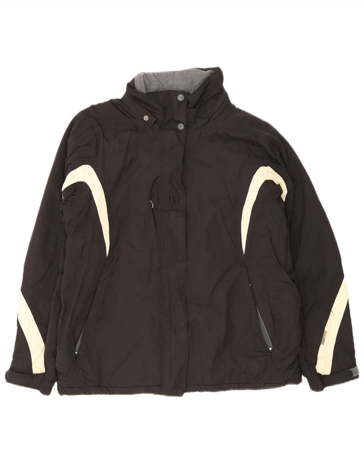 Helly Hansen Dame Windbreaker Jacket UK 38 Medium Black Colourblock Nylon