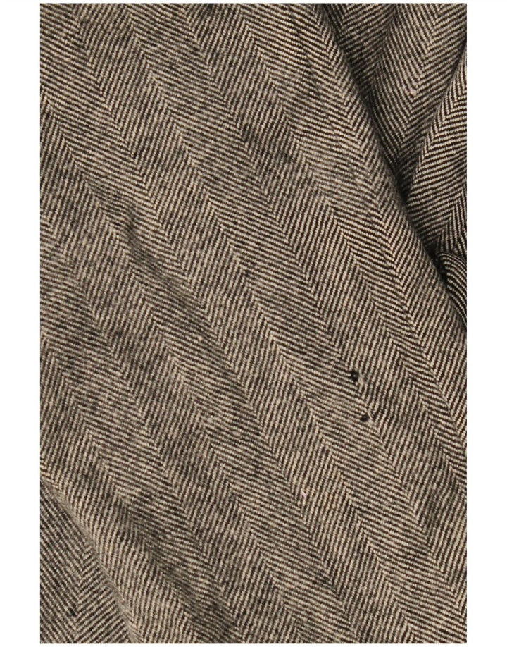 Aquascutum Dame Overfrakke UK 8 Lille Grå Sildeben Lammeuld