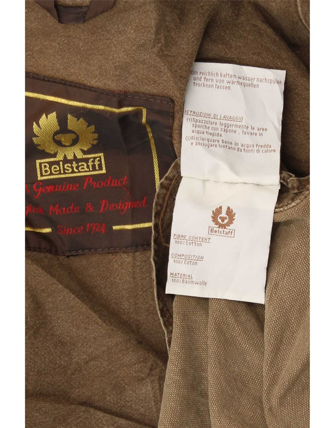 Belstaff Herre Utility Jacket UK 38 Medium Brown Bomuld