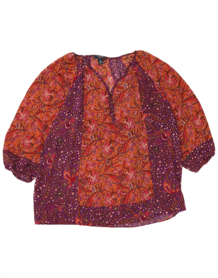 CHAPS Dame 3/4-ærmet bluse Top UK 16 Large Multicolor Paisley