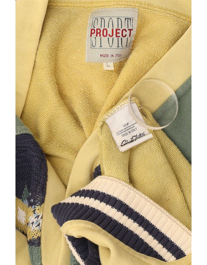 Project Herre Cardigan Sweater Stor Gul Colourblock Bomuld