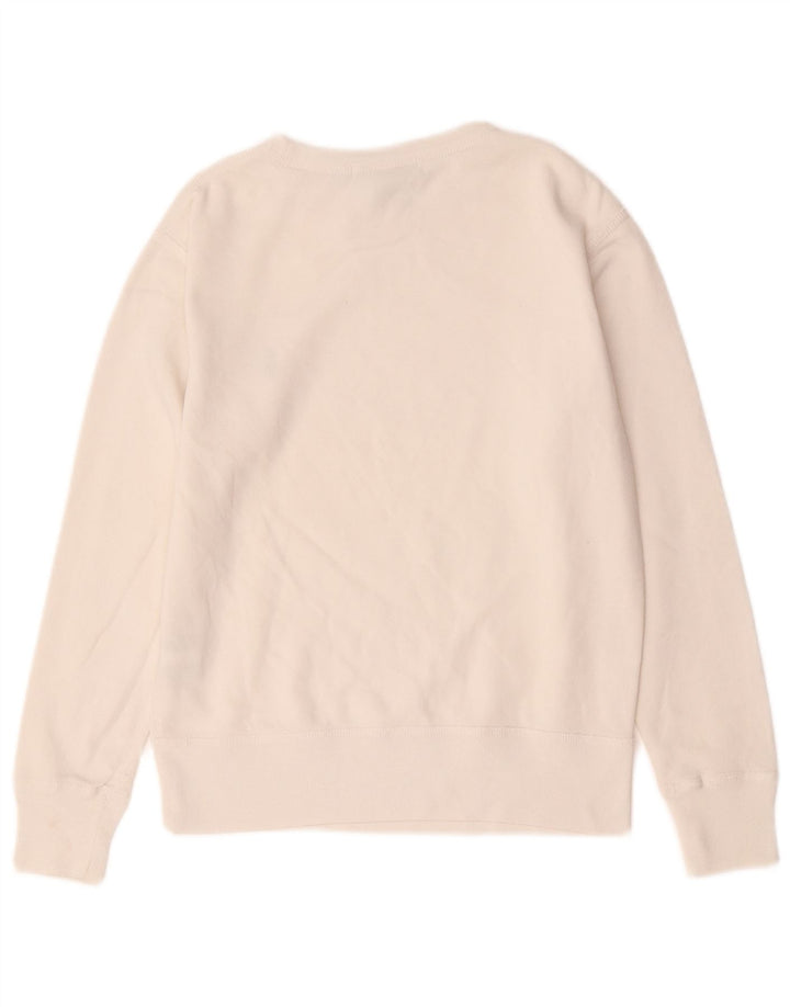 Ralph Lauren Dame Sweatshirt Jumper UK 10 Small White Bomuld