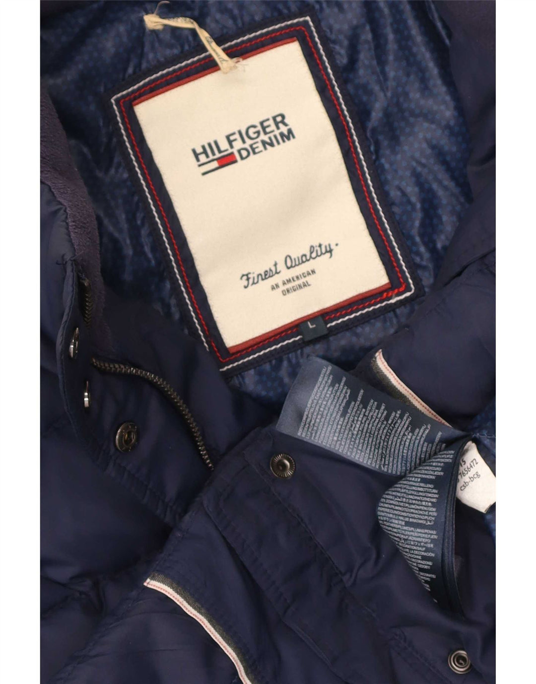 Tommy Hilfiger Dame Polstret Jakke UK 16 Large Navy Blue Polyester