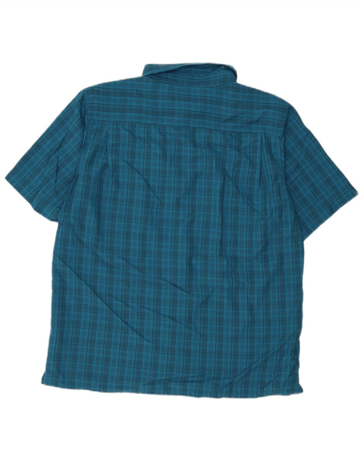Eddie Bauer kortærmet herreskjorte stor blå ternet polyester