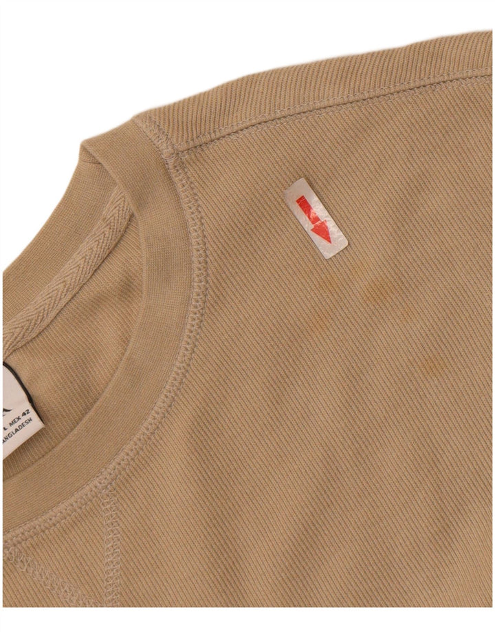 Zara Herre Top Langærmet Stor Beige Bomuld