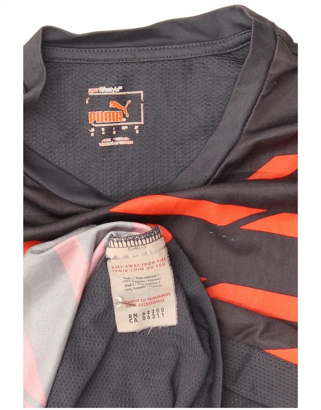 Puma herre T-shirt top lille grå stribet polyester