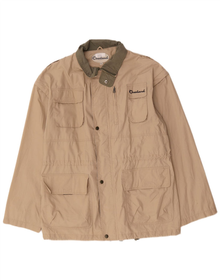Overland Herre Utility Jacket UK 42 XL Beige Bomuld