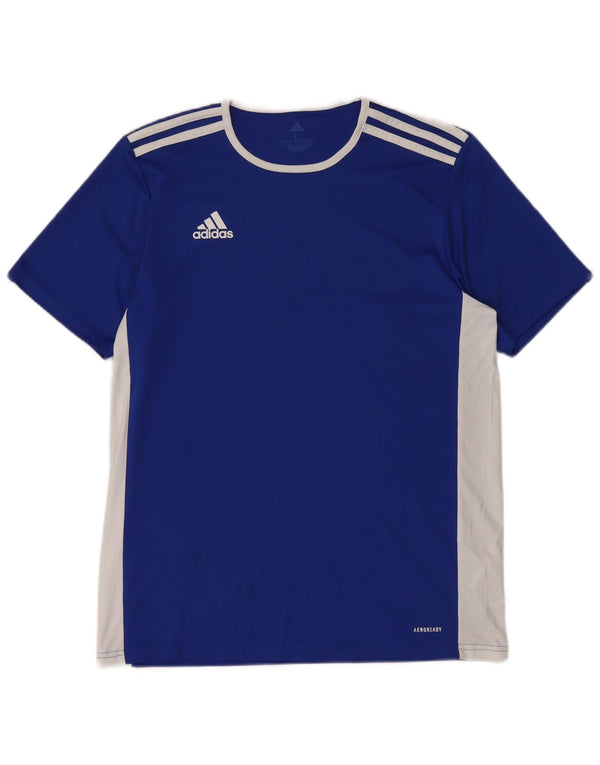 Adidas Herre Aeroready T-Shirt Top Stor Blå Colourblock Polyester