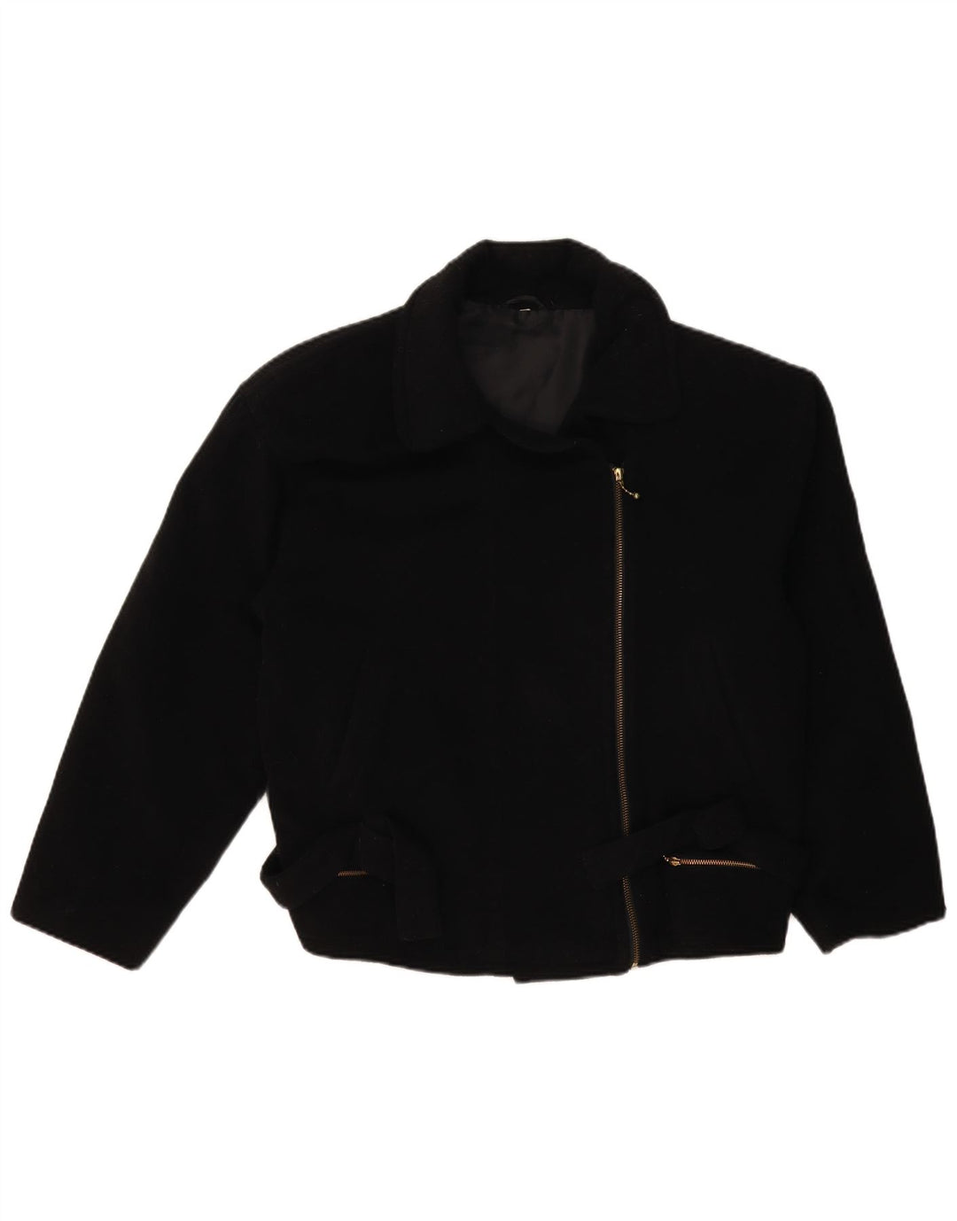 Vintage dame Biker Jacket UK 14 Large Black