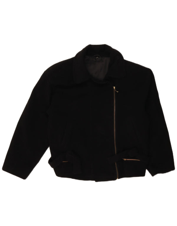 Vintage dame Biker Jacket UK 14 Large Black