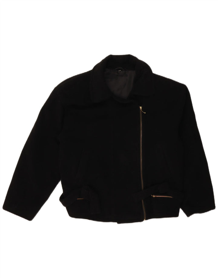 Vintage dame Biker Jacket UK 14 Large Black