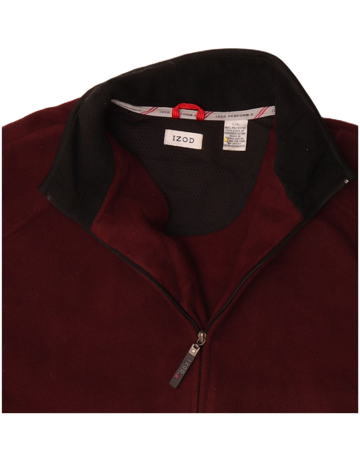 Izod Fleecejakke til mænd UK 40 Large Maroon Colourblock Polyester