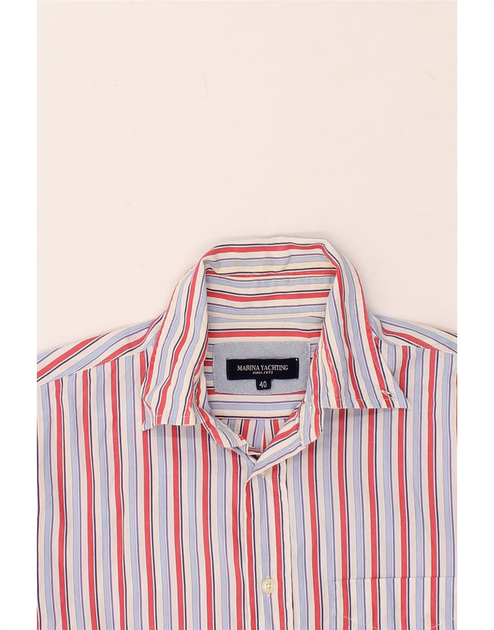 MARINA YACHTING Mens Shirt Size 40 Medium Blue Striped Cotton Vintage Marina Yachting and Second-Hand Marina Yachting from Messina Hembry 