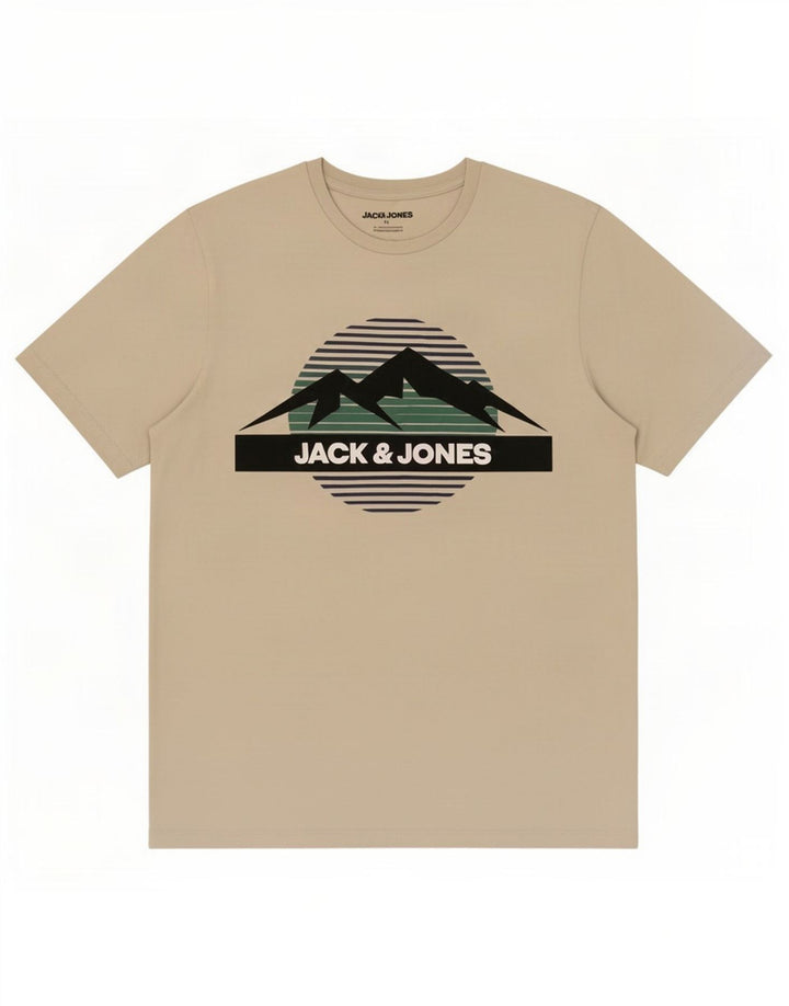 Jack & Jones Herre grafisk T-shirt Top Medium Off White Bomuld