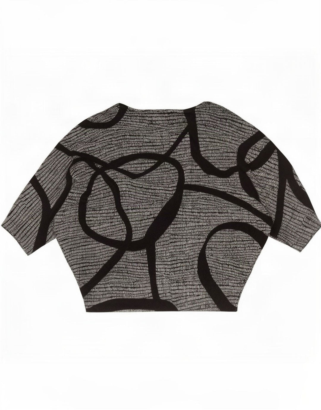 Phase Eight Kvinders abstrakt mønster Oversized bluse Top UK 16 Large Black