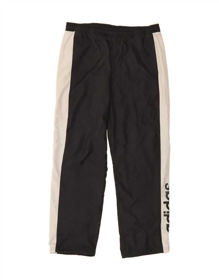 ADIDAS Mens Graphic Tracksuit Trousers Large  Black Colourblock Polyester Vintage Adidas and Second-Hand Adidas from Messina Hembry 